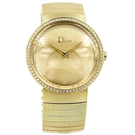 dior gold watch ladies|dior diamond bezel watch.